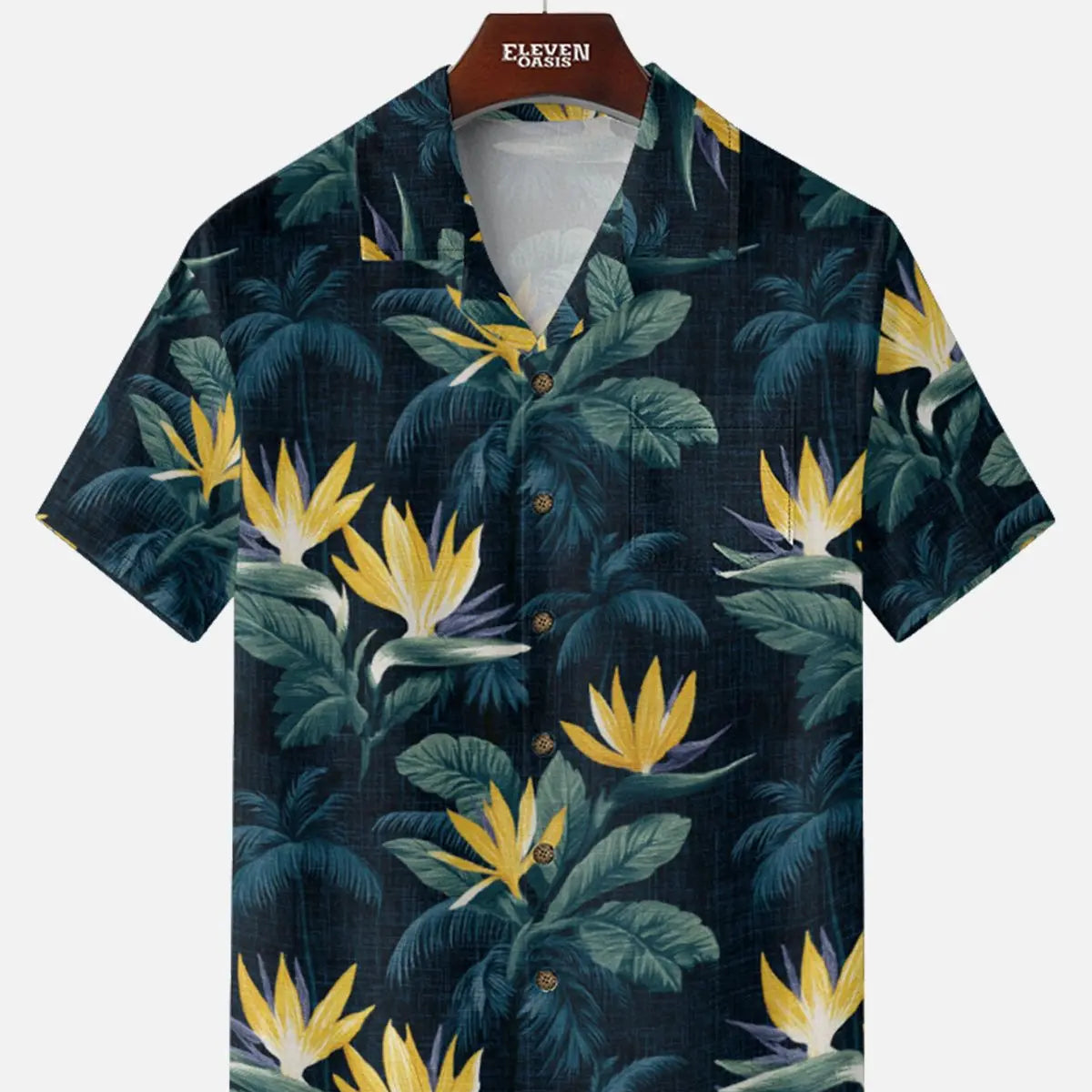 Men's Bird of Paradise Jungle Short Sleeve Shirt ElevenOasis