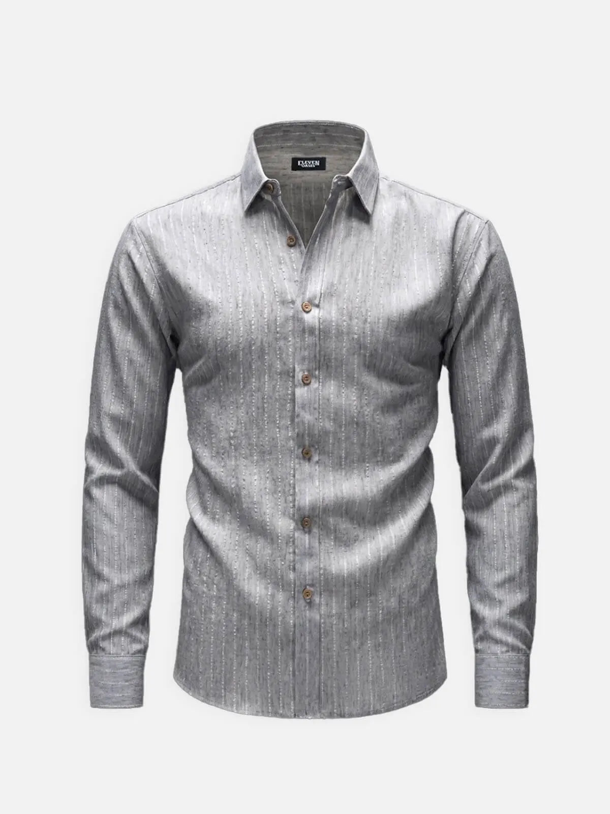 Men's Subtle Sheen Striped Long Sleeve Shirt Eleven Oasis