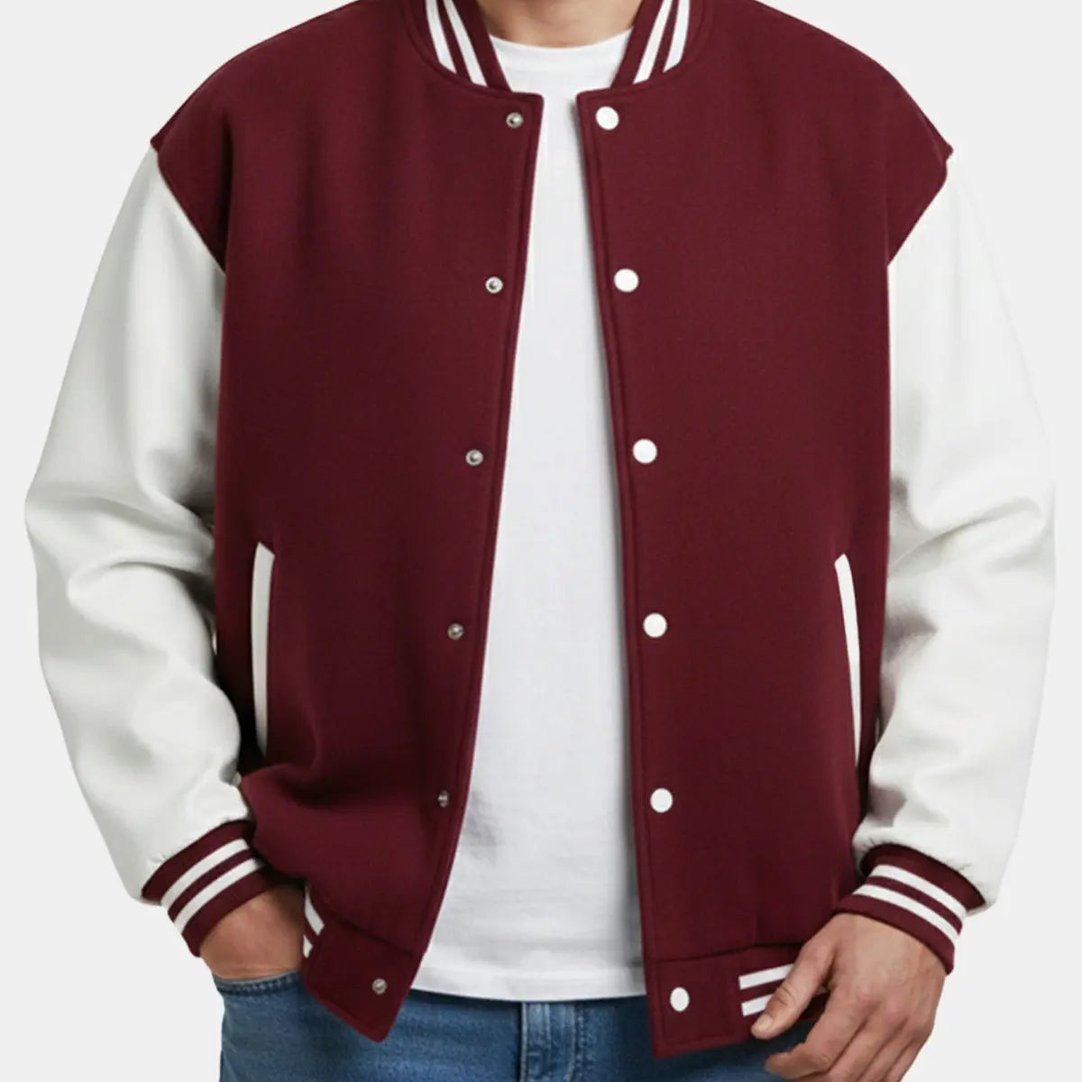 Men's Classic Colorblock Varsity Jacket ElevenOasis