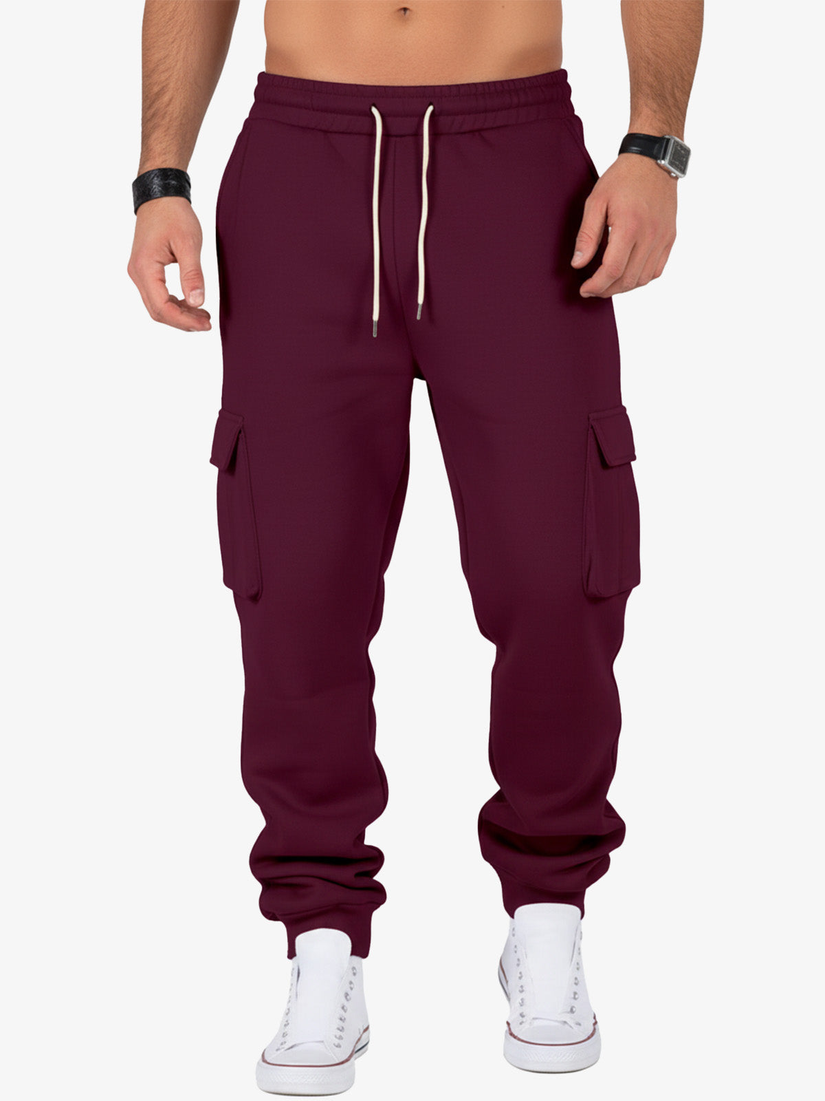 Men's Cargo Pocket Drawstring Jogger Pants ElevenOasis