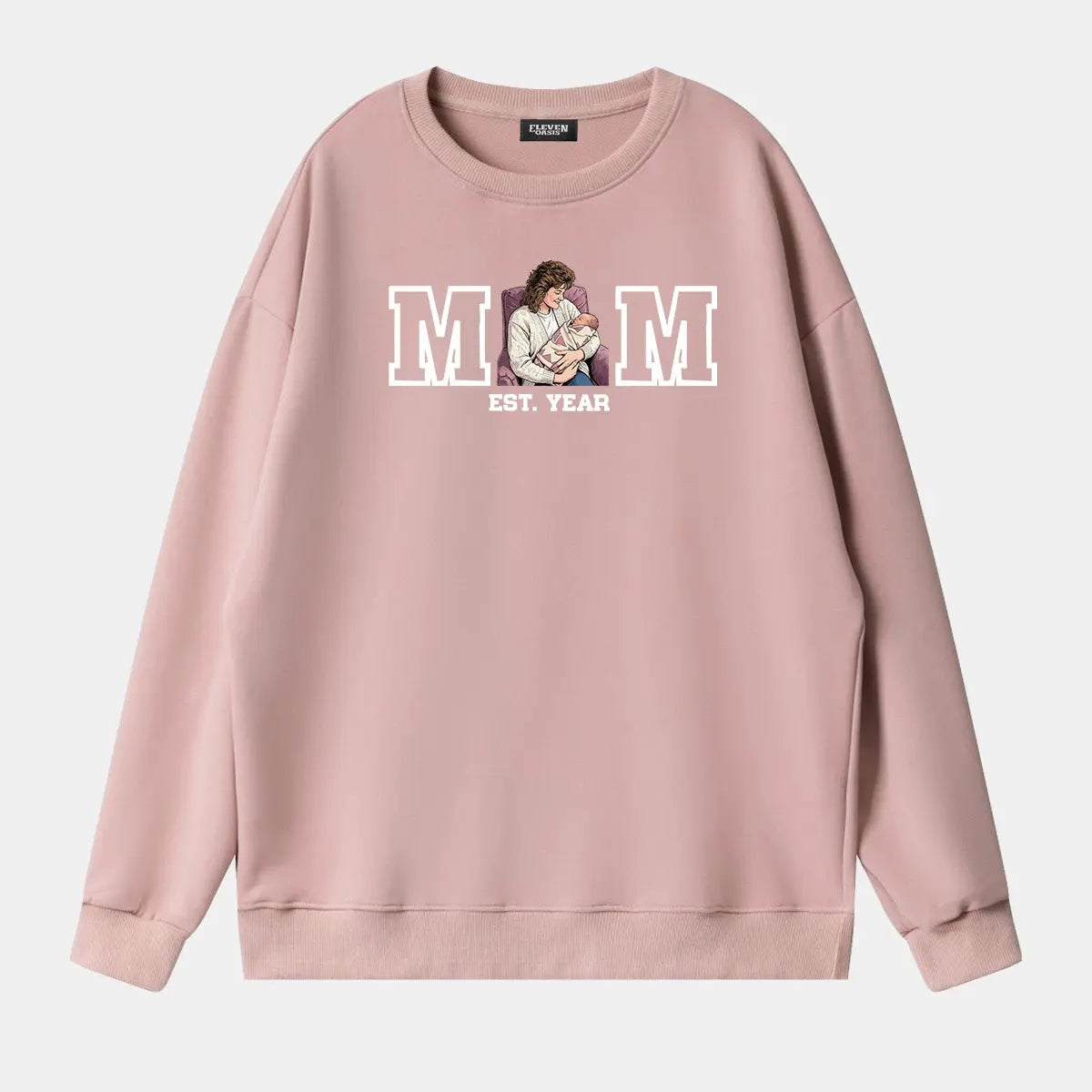 Custom Mom Illustration Sweatshirt Eleven Oasis
