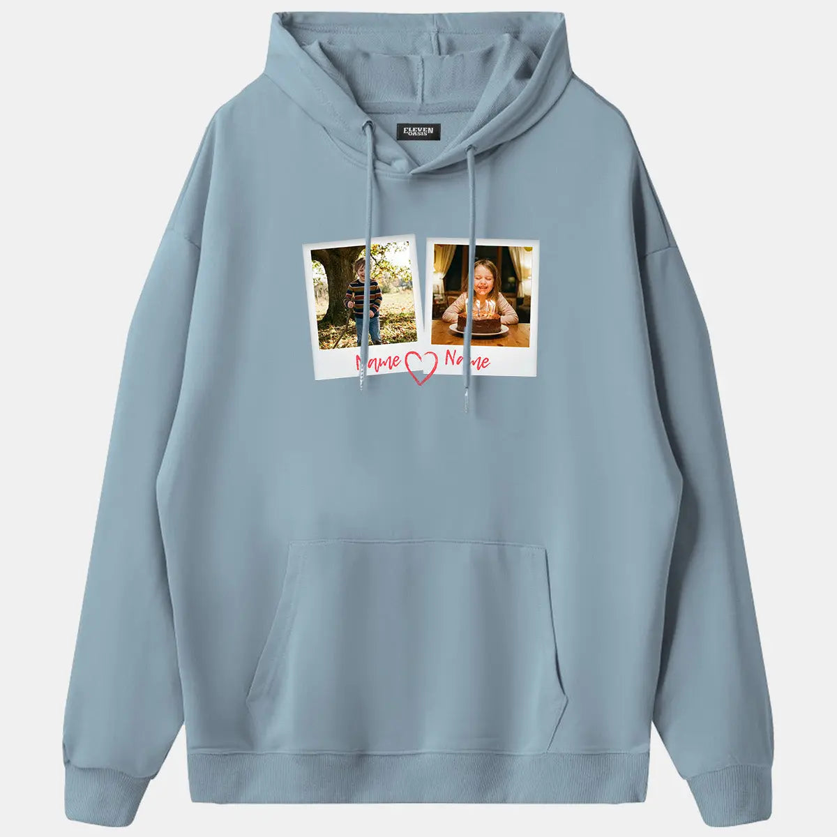 Custom Photos & Names Hoodie Eleven Oasis