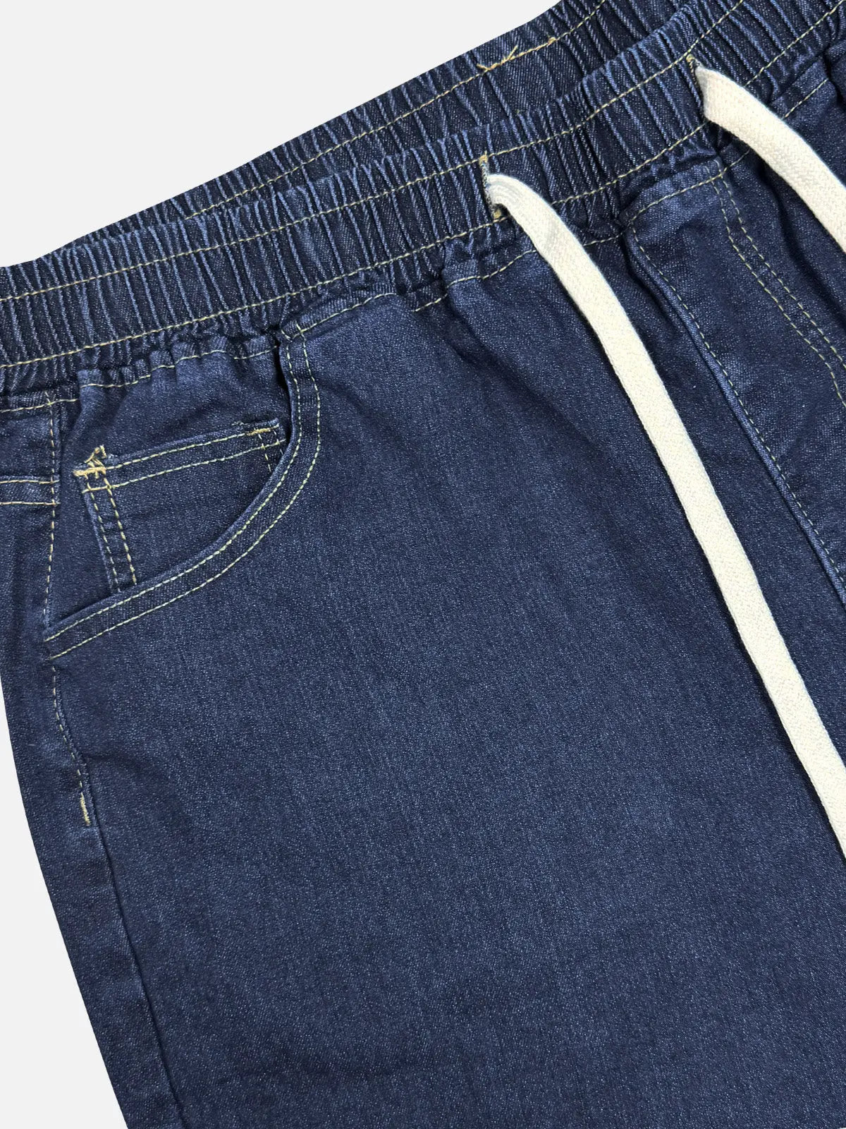 Men's Stretch Cotton Straight-Leg Drawstring Denim Shorts Eleven Oasis