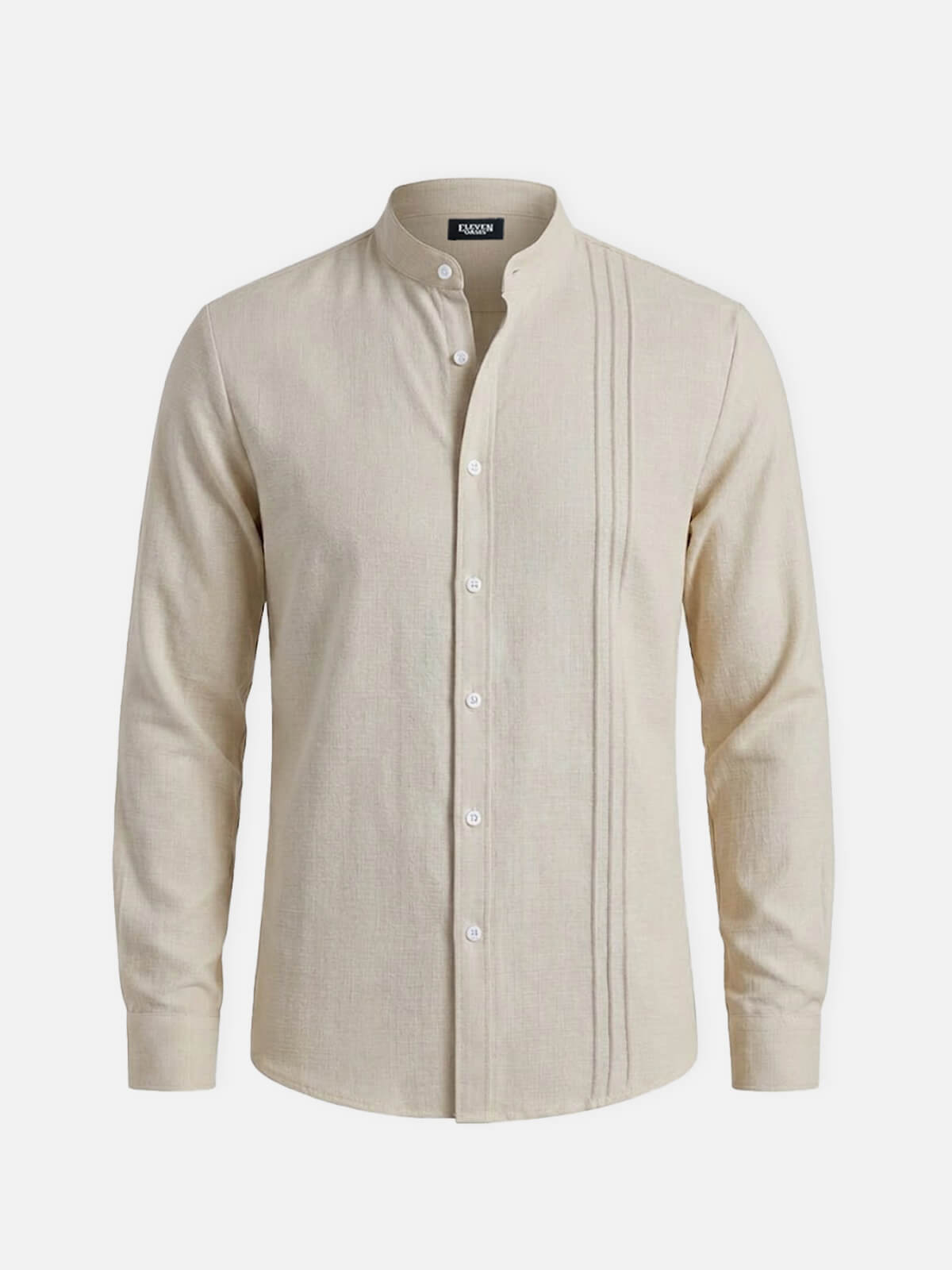 Men's Textured Pleated Panel Long Sleeve Shirt Eleven Oasis
