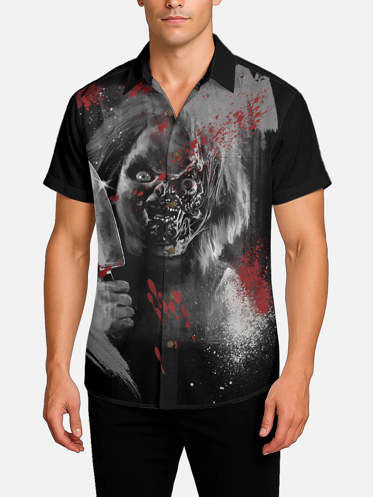 Tall Men's Chucky Child's Play Halloween Short Sleeve Shirt Eleven Oasis