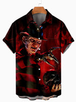 Tall Men's Nightmare on Elm Street Freddy Krueger Short Sleeve Shirt Eleven Oasis
