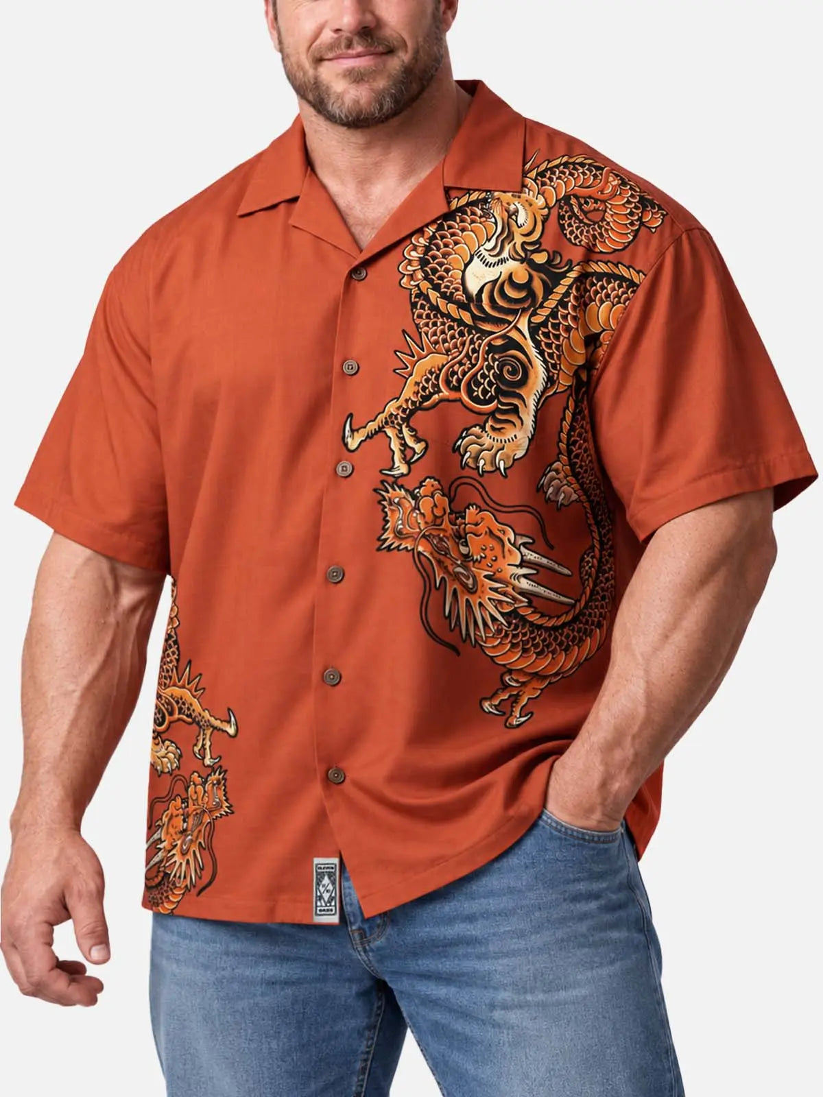 Men's Japanese Dragon Short Sleeve Shirt?