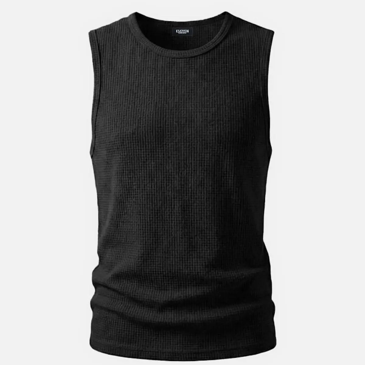Men's Waffle Knit Crew Neck Tank Top Eleven Oasis