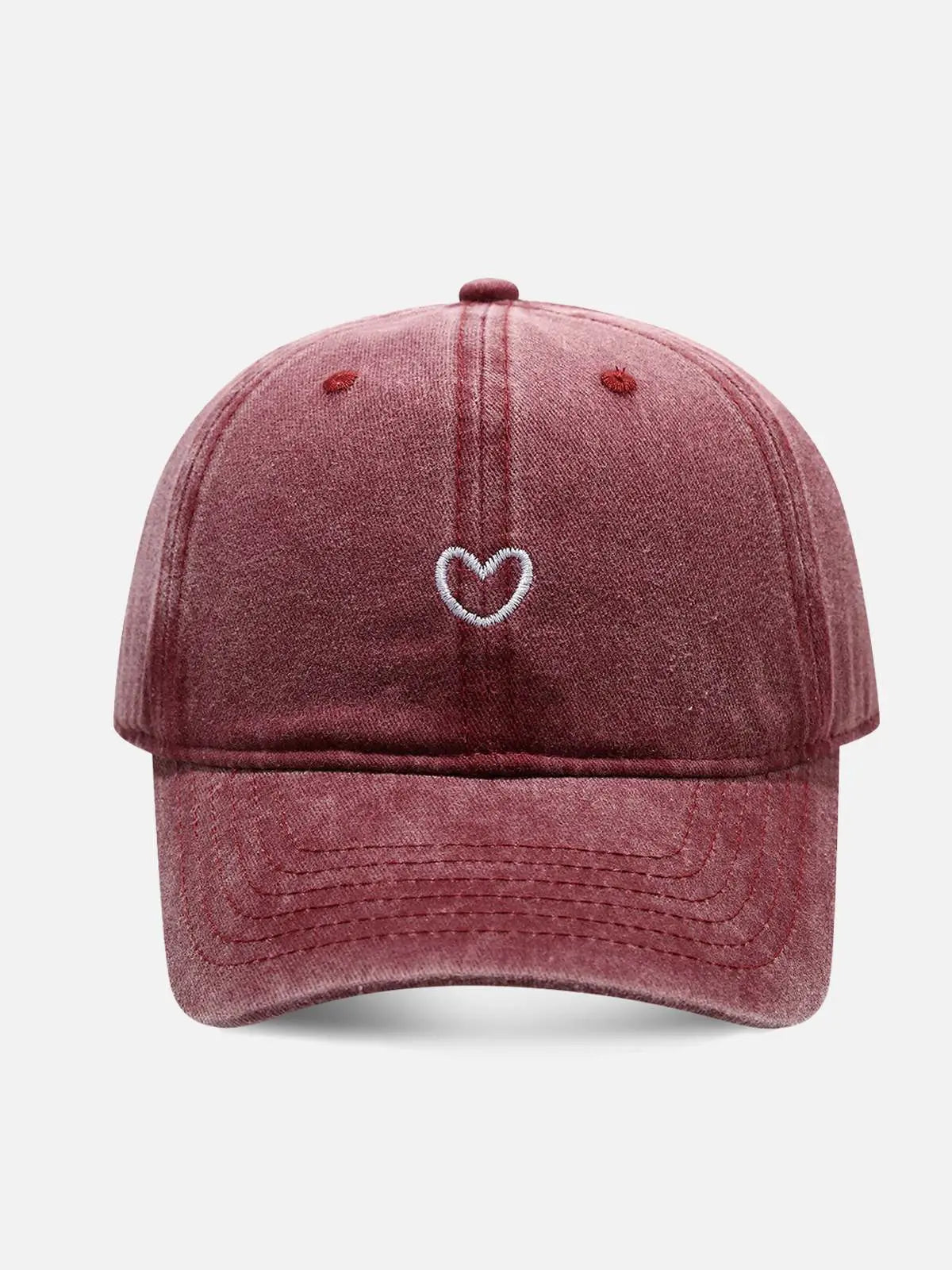 Heart Washed Cotton Baseball Cap ElevenOasis
