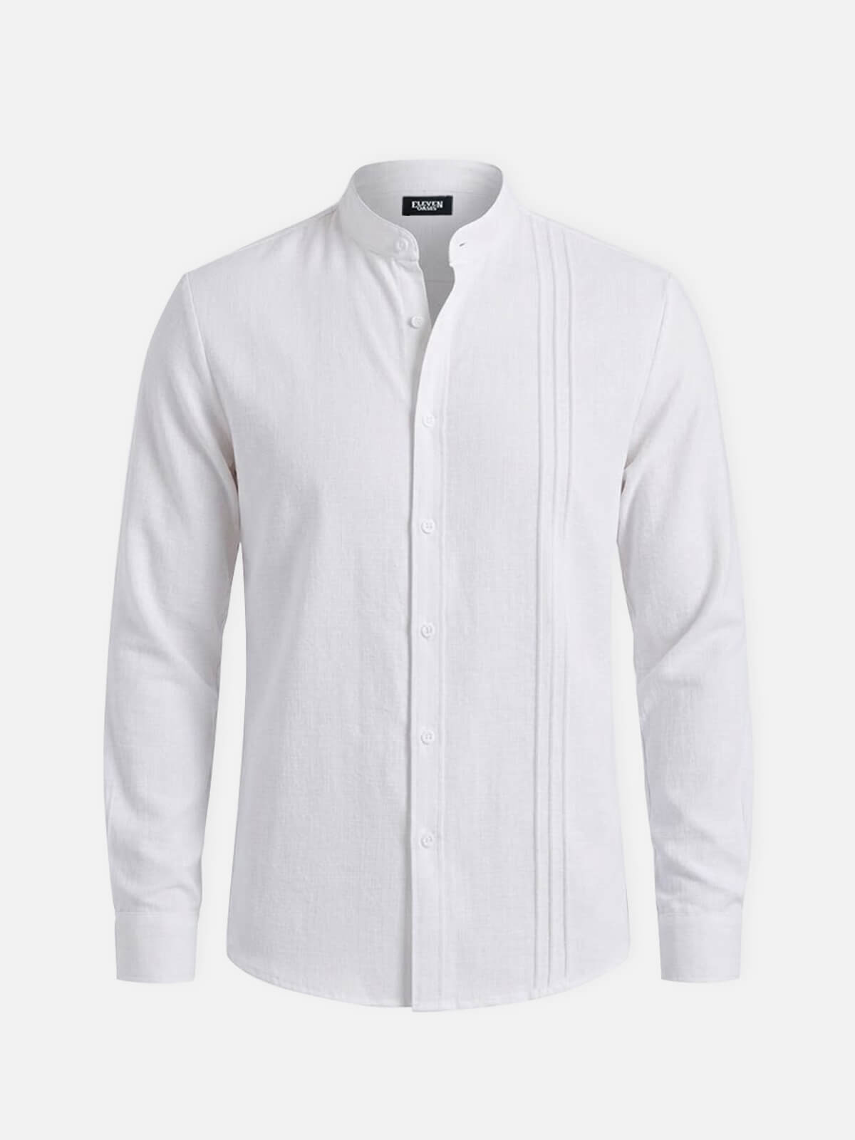 Men's Textured Pleated Panel Long Sleeve Shirt Eleven Oasis