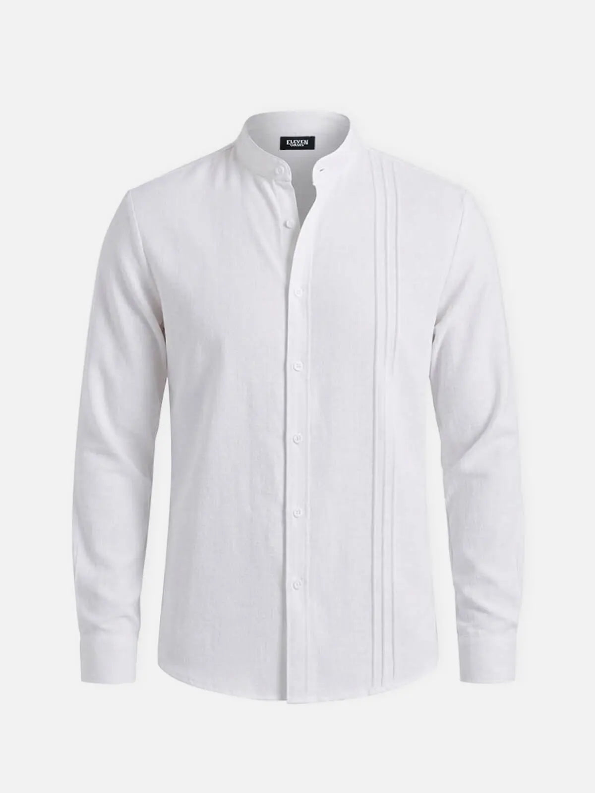 Men's Textured Pleated Panel Long Sleeve Shirt Eleven Oasis