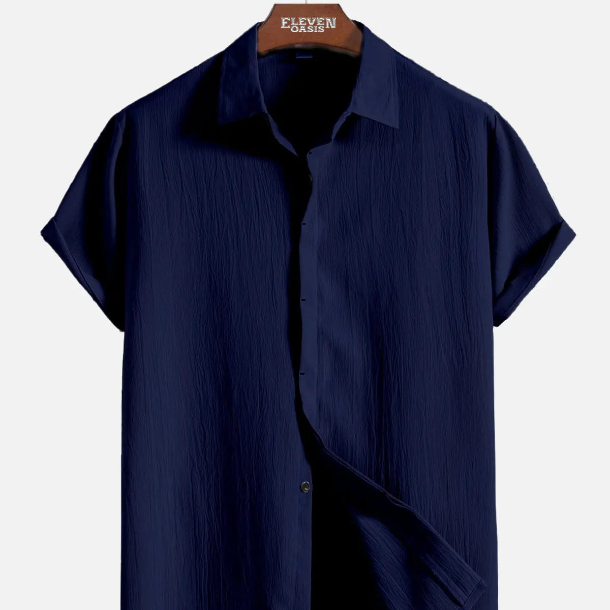 Men's Everyday Crinkle Texture Short Sleeve Shirt ElevenOasis