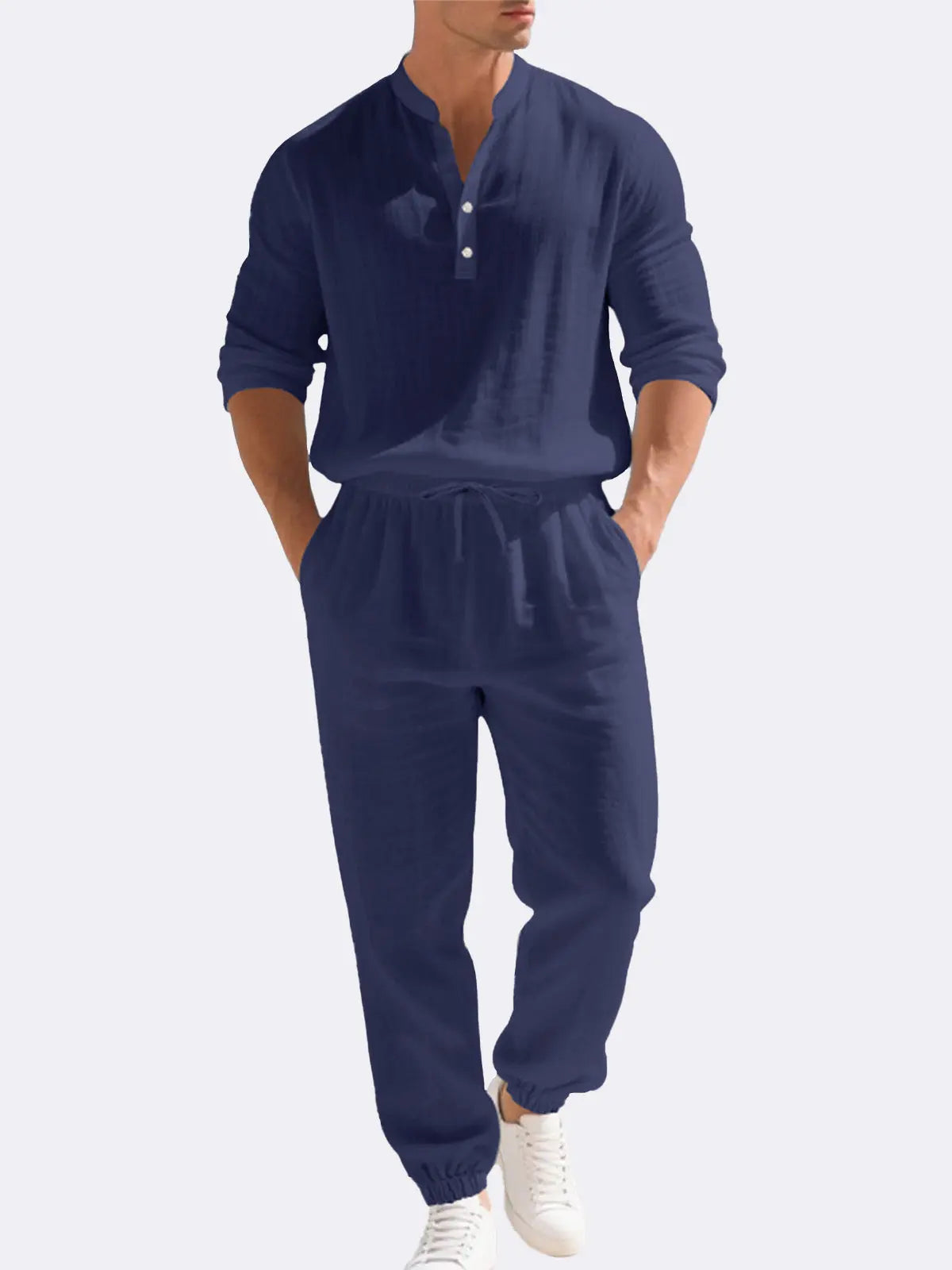 Men's Linen Long Sleeve Set ElevenOasis