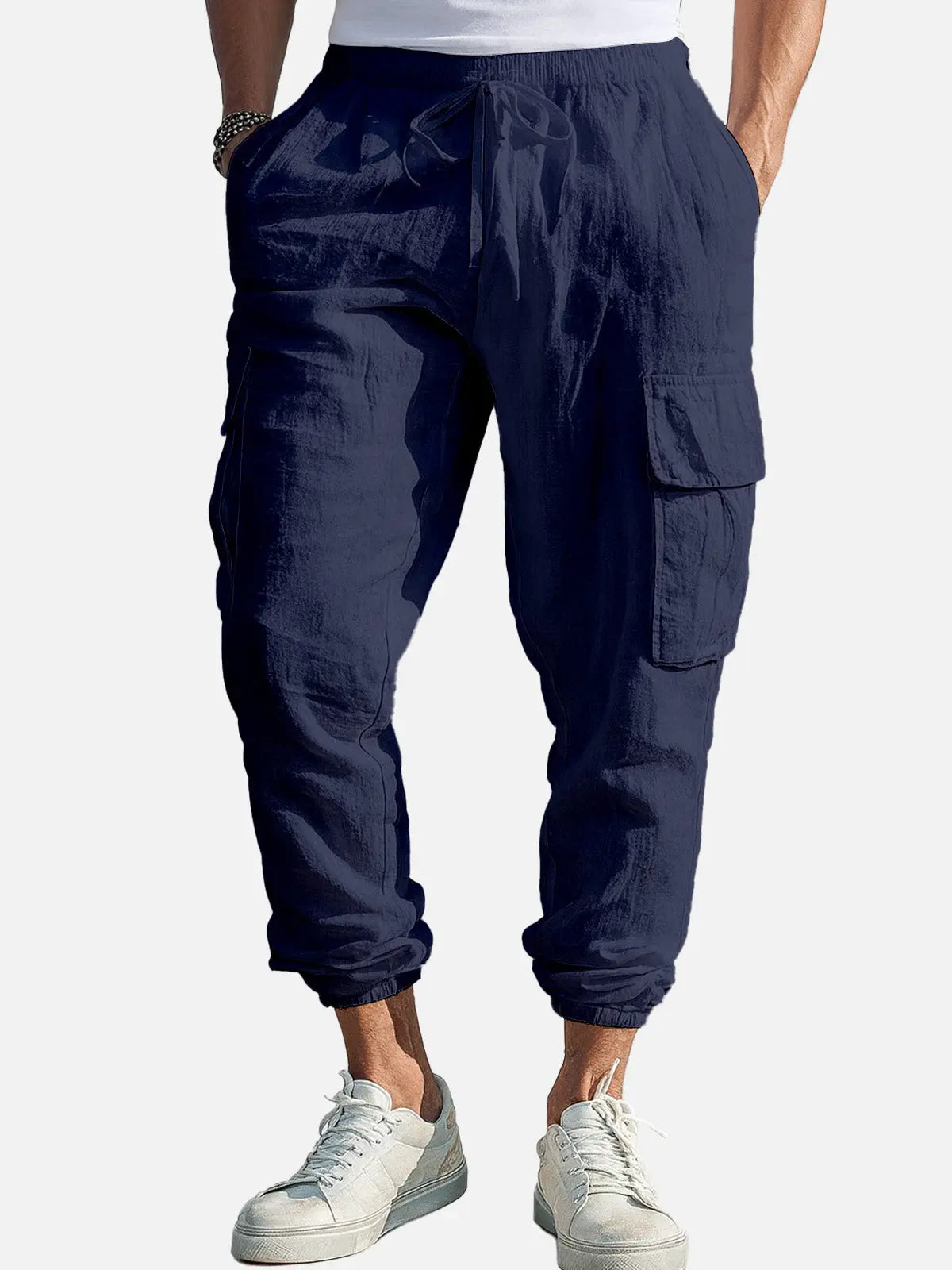 Men's Casual Linen Cargo Jogger Pants ElevenOasis