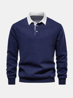 Men's Polo Collar Long Sleeve Sweatshirt ElevenOasis