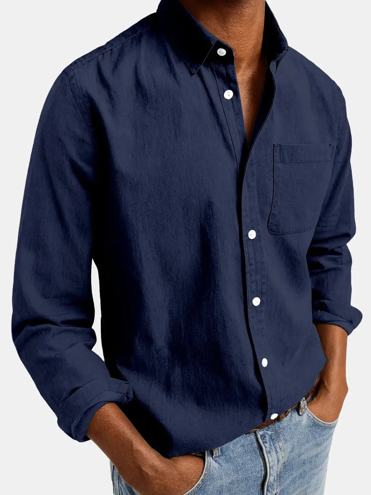 Men's Acid Washed Cotton Long Sleeve Shirt ElevenOasis