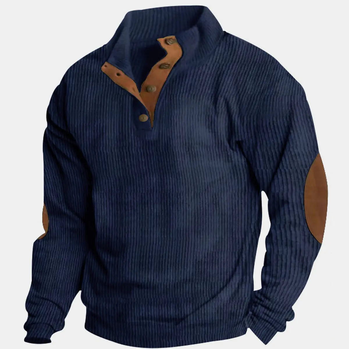 Men's Corduroy-Style Pullover Sweatshirt ElevenOasis