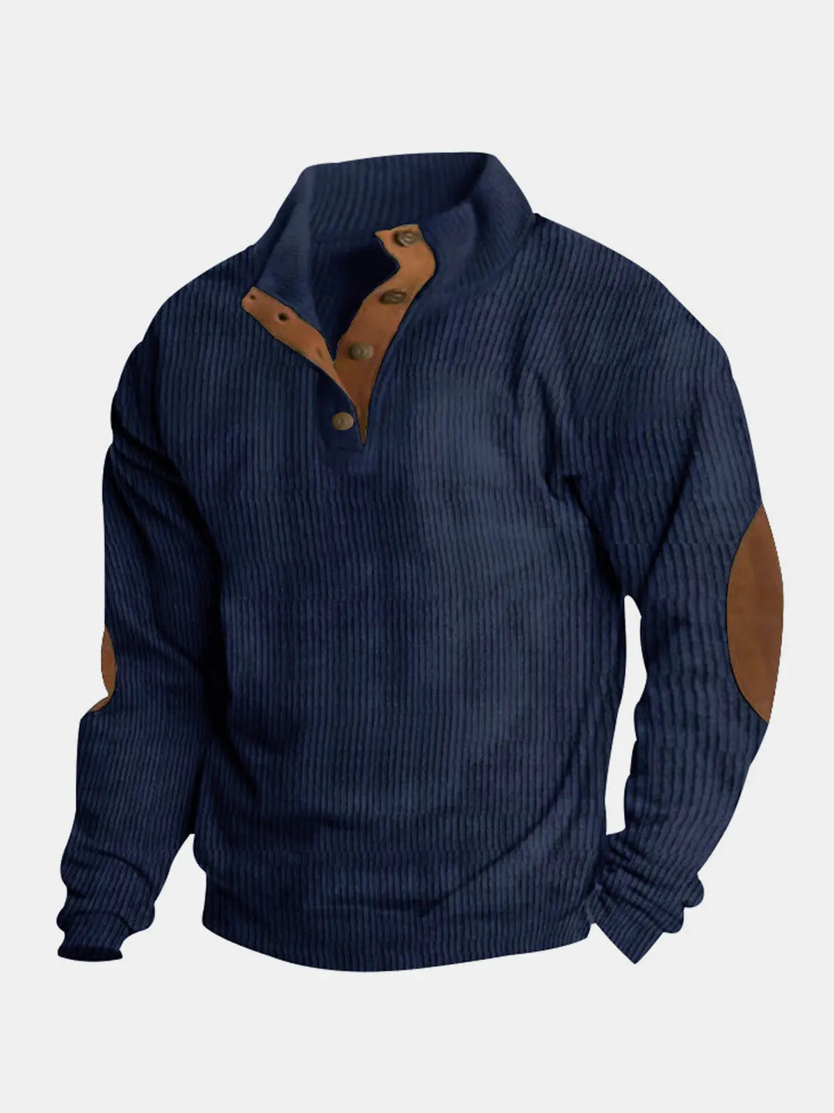 Men's Corduroy-Style Pullover Sweatshirt ElevenOasis