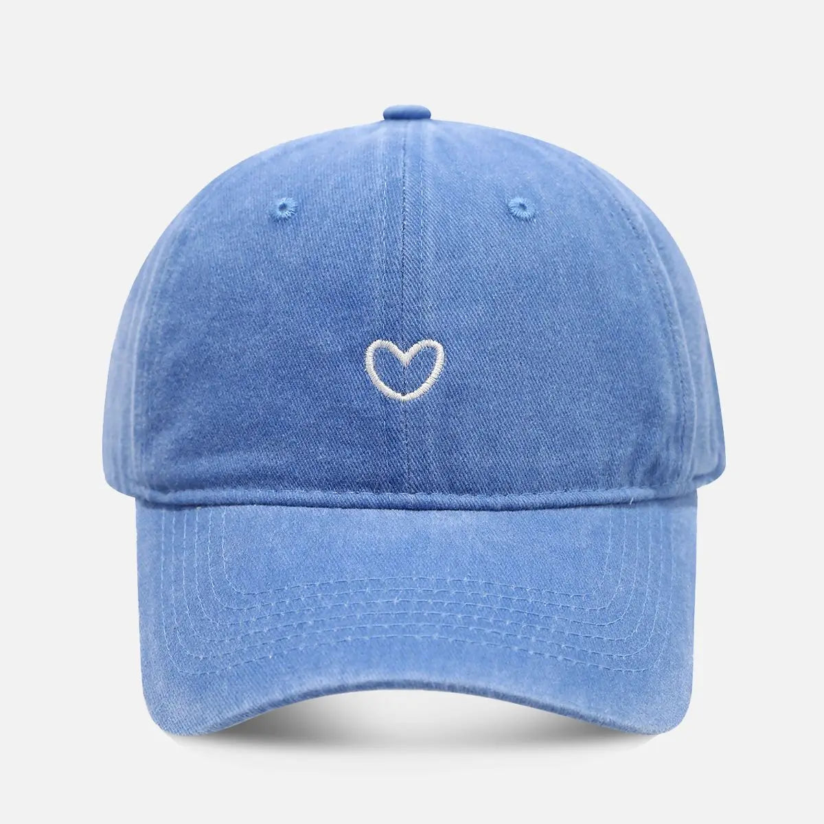 Heart Washed Cotton Baseball Cap ElevenOasis