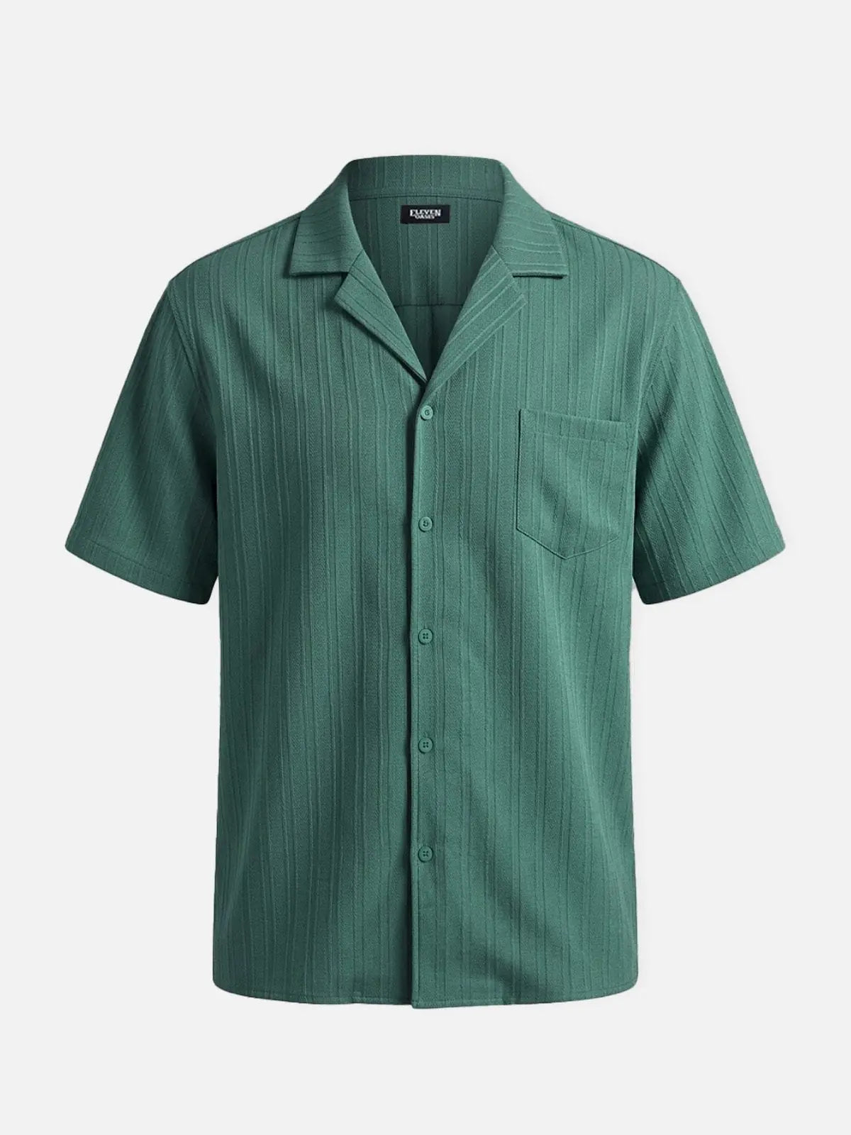 Men's Textured Camp Collar Short Sleeve Shirt ElevenOasis