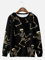 Halloween Dancing Skeleton Men's Sweatshirt, mens short sleeve shirts?¨º?big and tall mens shirts?¨º?short sleeve shirts for men?¨º?mens 4xl shirts?¨º?casual short sleeve shirts