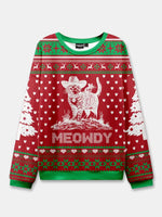 Ugly Christmas Cowboy Cat Meowdy Sweater Eleven Oasis