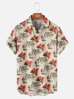 Christmas Santa Claus Men's Short Sleeve Shirt ElevenOasis