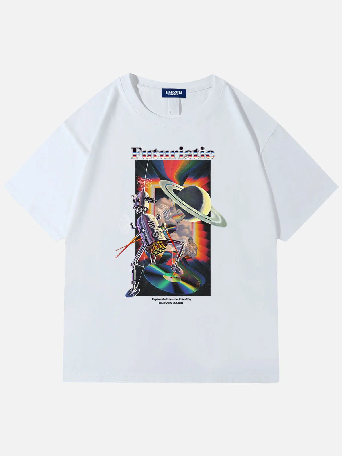 Eleven Oasis Futuristic Mecha Warrior Cotton T-Shirt Eleven Oasis