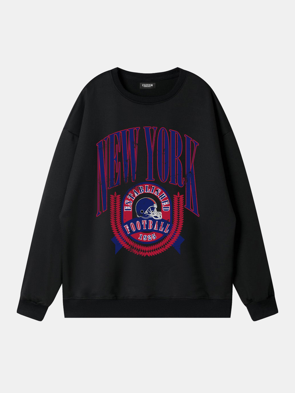 New York American Football Crest Sweatshirt Eleven Oasis