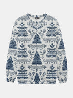 Beautiful Christmas Trees Knitted Crewneck Sweatshirt Eleven Oasis