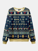 Deck The Balls Flex The Biceps Ugly Christmas Sweater Eleven Oasis