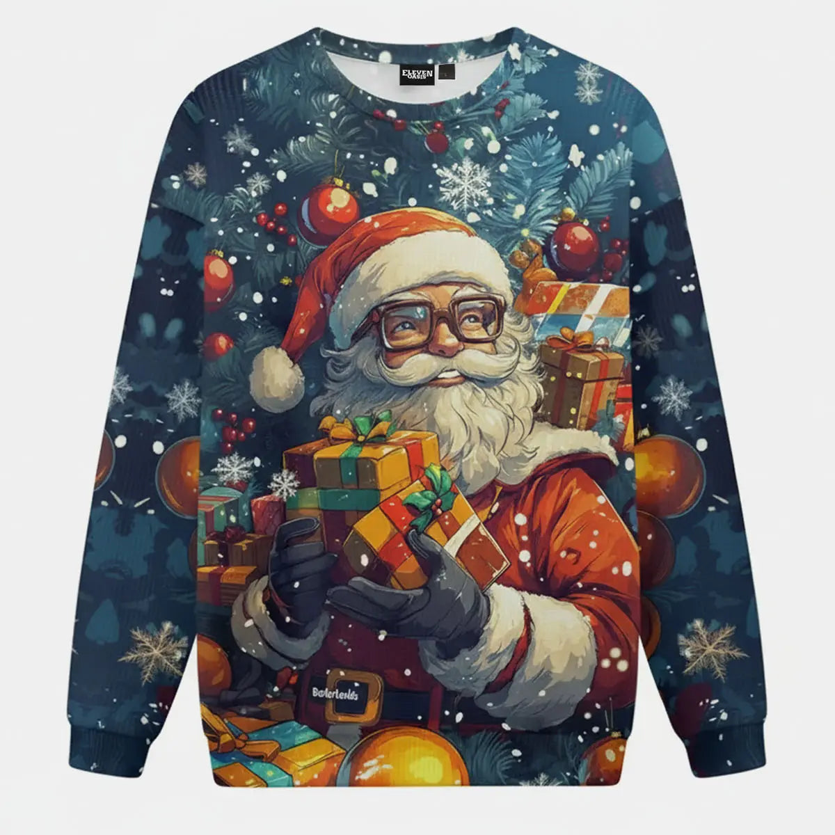 Anime Santa Gift Stack Christmas Sweatshirt ElevenOasis