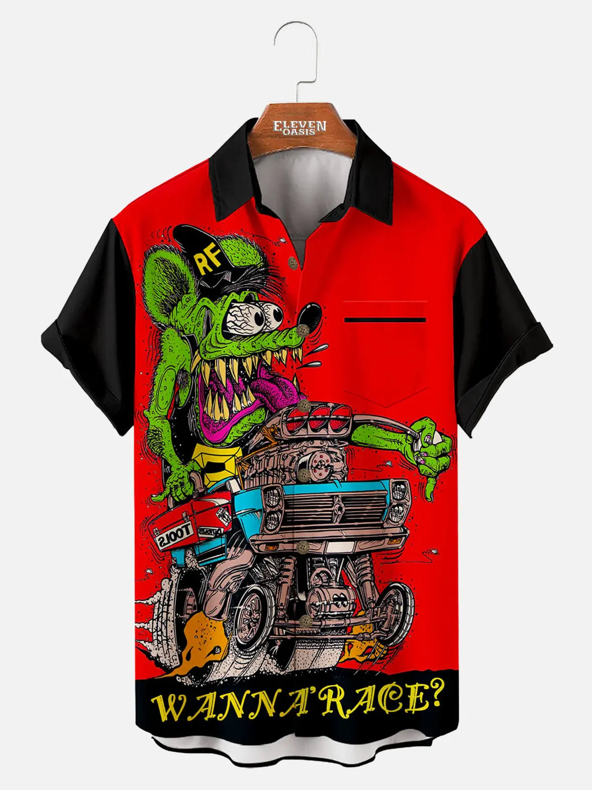 Car Anime Short Sleeve Shirt ElevenOasis