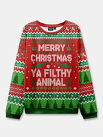 Ugly Christmas Sweater Ya Filthy Animal Sweatshirt Eleven Oasis