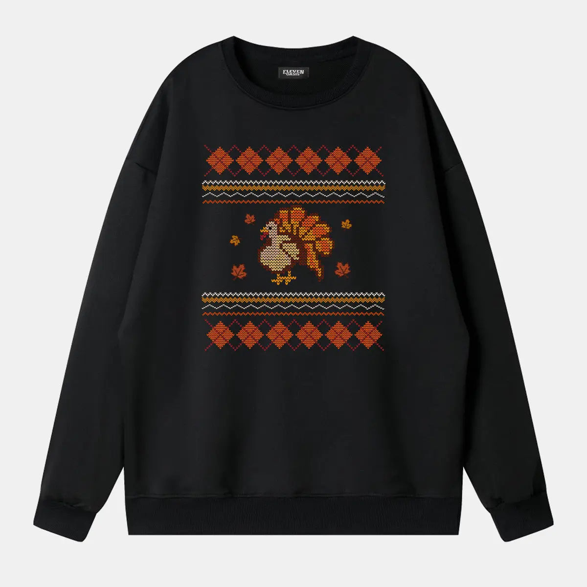 Thanksgiving Turkey Pattern Sweatshirt Eleven Oasis