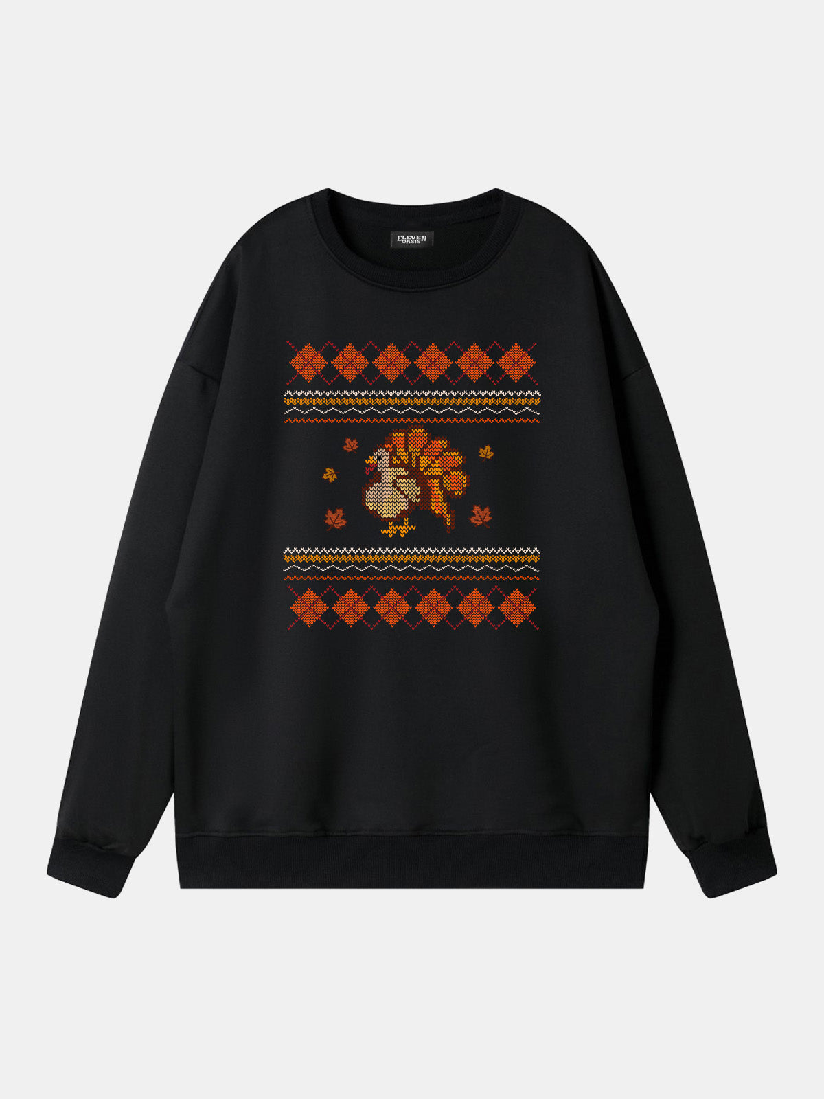 Thanksgiving Turkey Pattern Sweatshirt Eleven Oasis