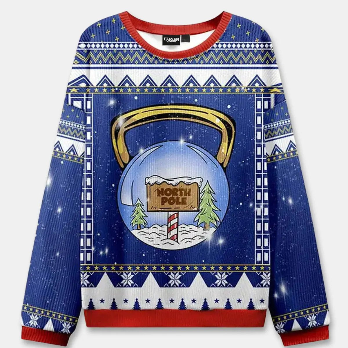 Ugly Christmas Cowboy Cat Meowdy Sweater ElevenOasis