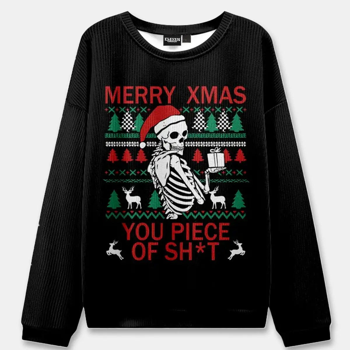 Ugly Christmas Cowboy Cat Meowdy Sweater ElevenOasis