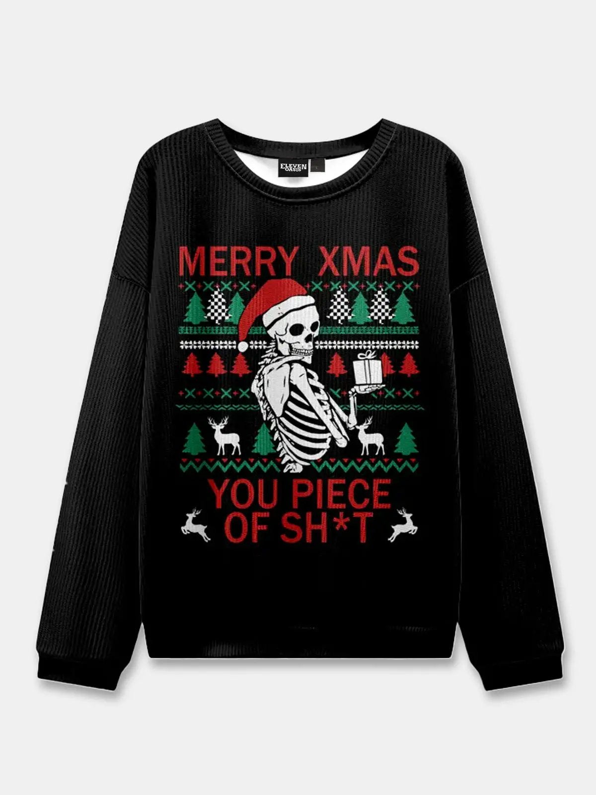 Ugly Christmas Cowboy Cat Meowdy Sweater ElevenOasis