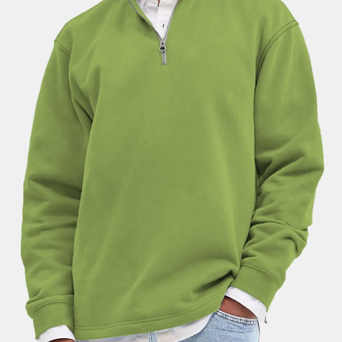 Men's Quarter-Zip Cotton Blend Sweatshirt ElevenOasis