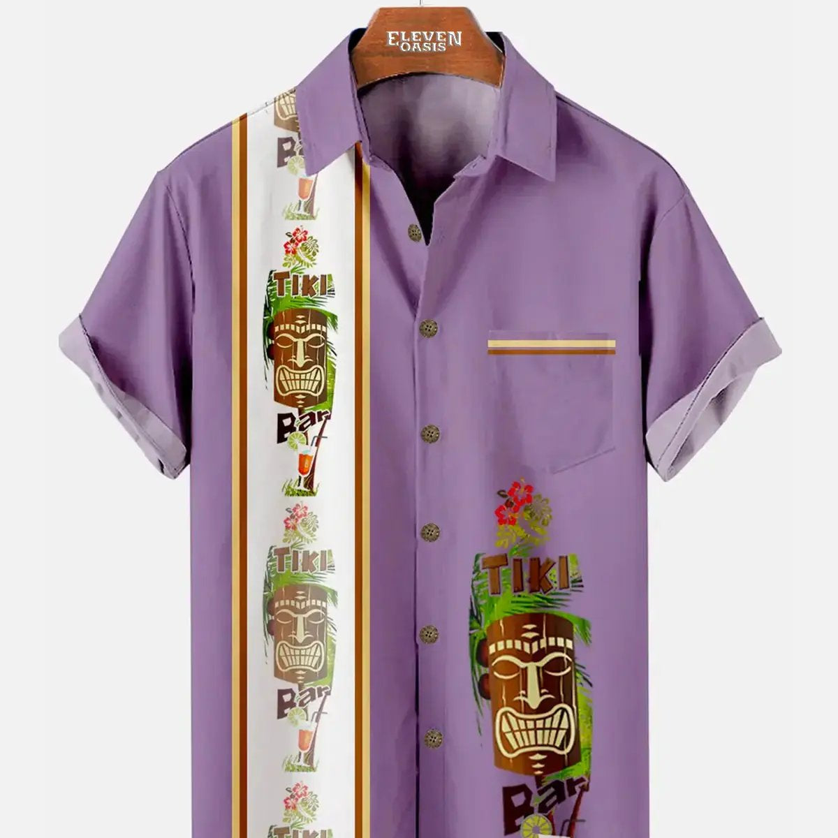 Men's Tiki Bar Paradise Short Sleeve Shirt ElevenOasis