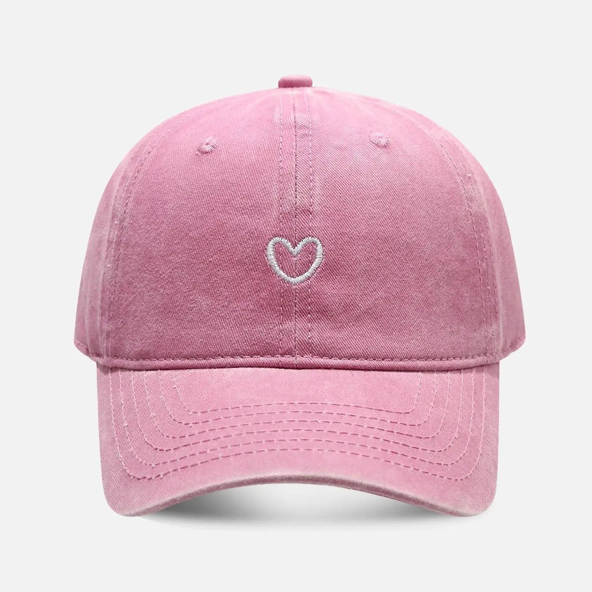 Heart Washed Cotton Baseball Cap ElevenOasis