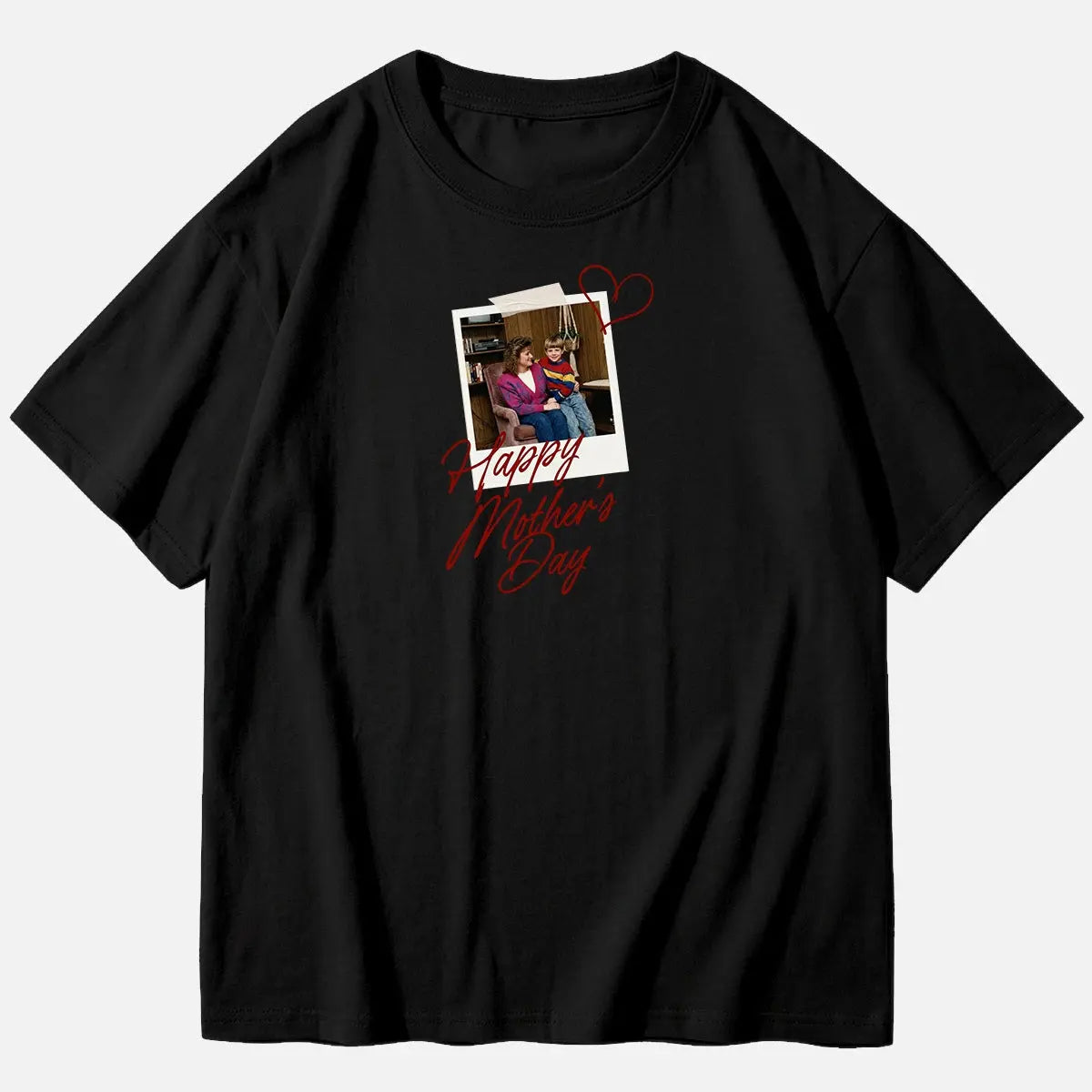 Custom Mother's Day Photo Cotton Short Sleeve T-Shirt Eleven Oasis