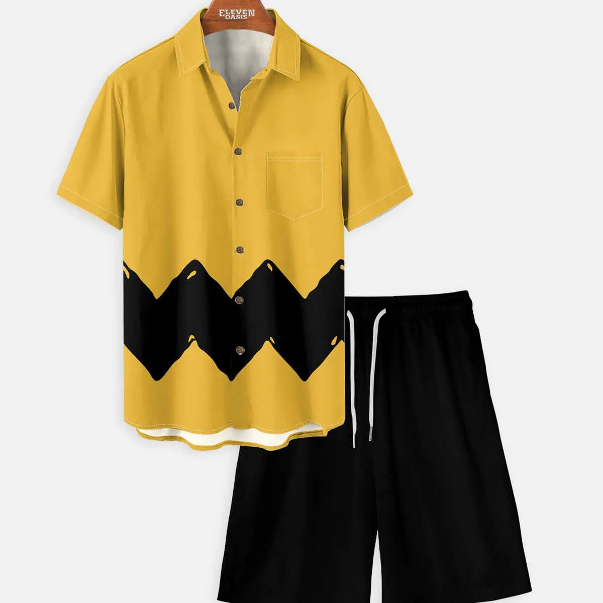 Men's Black Casual Drawstring Shorts ElevenOasis