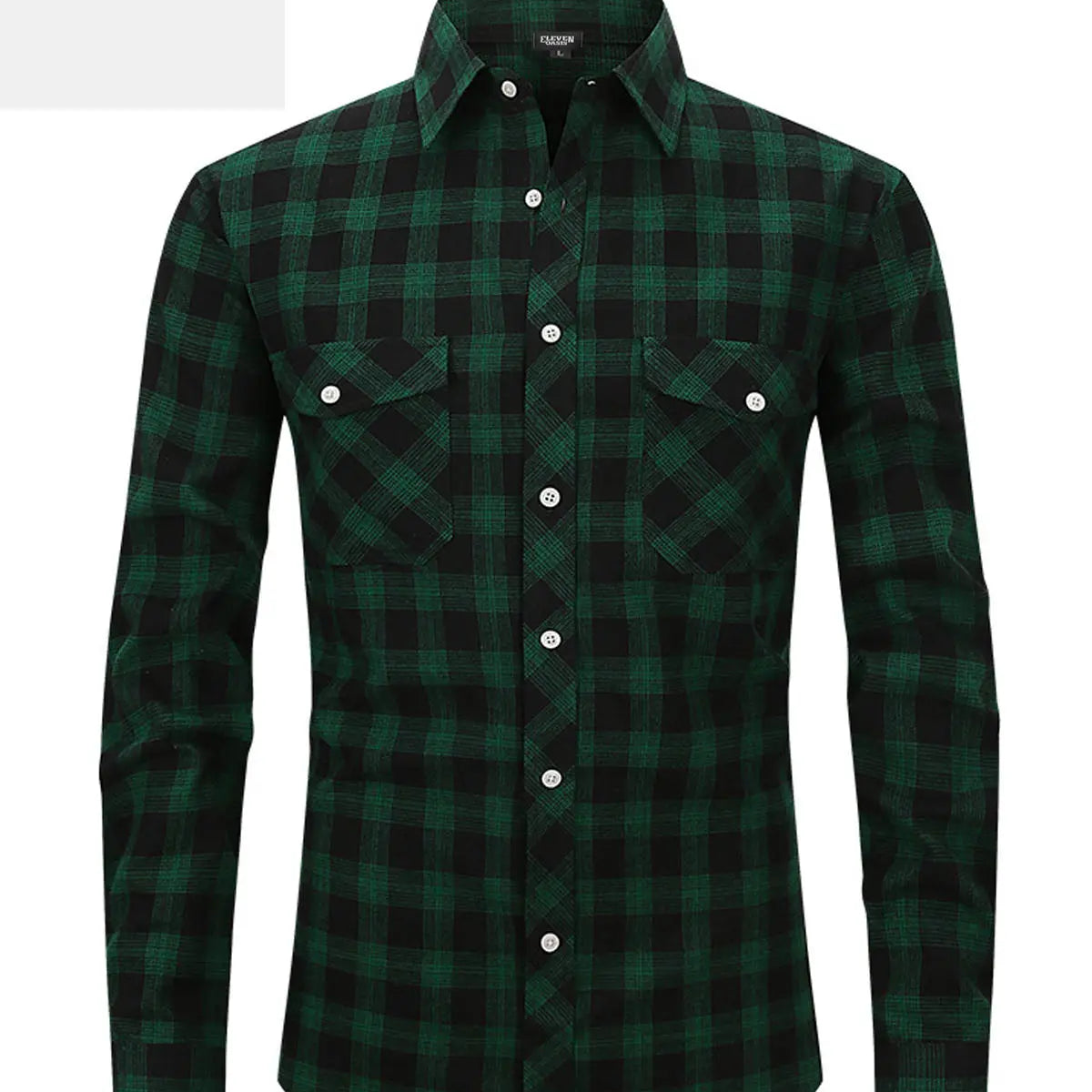 Men's Plaid Button-Down Long Sleeve Shirt ElevenOasis