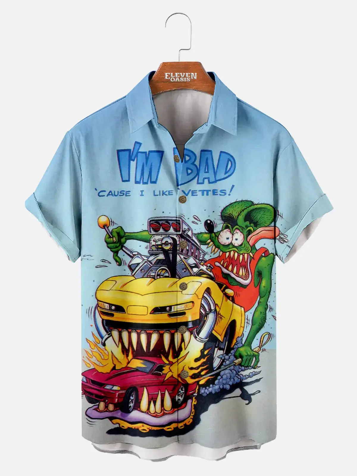 Short Sleeve Rat Fink Car Anime Series Shirt ElevenOasis