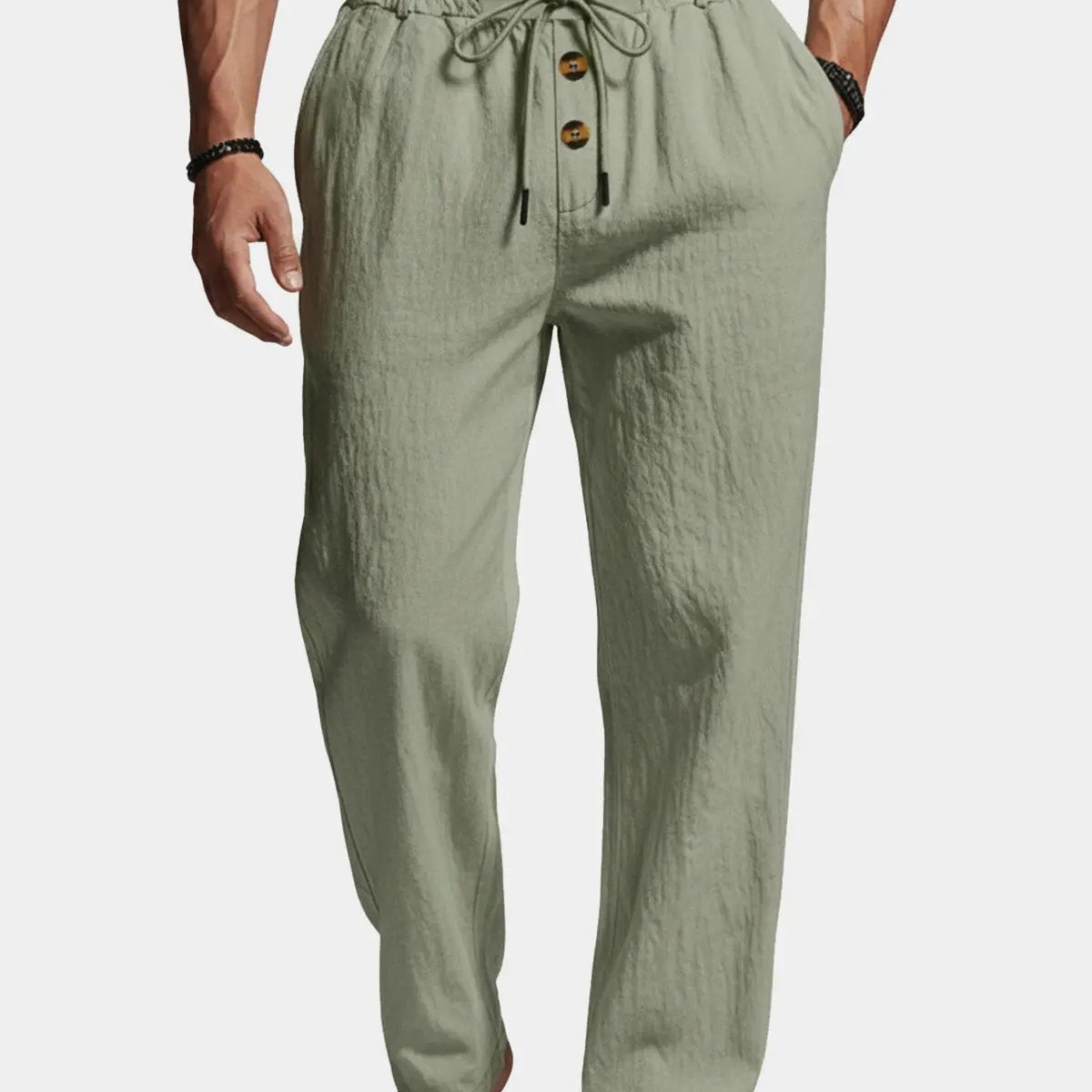 Men's Linen Blend Wide Leg Lounge Pants ElevenOasis