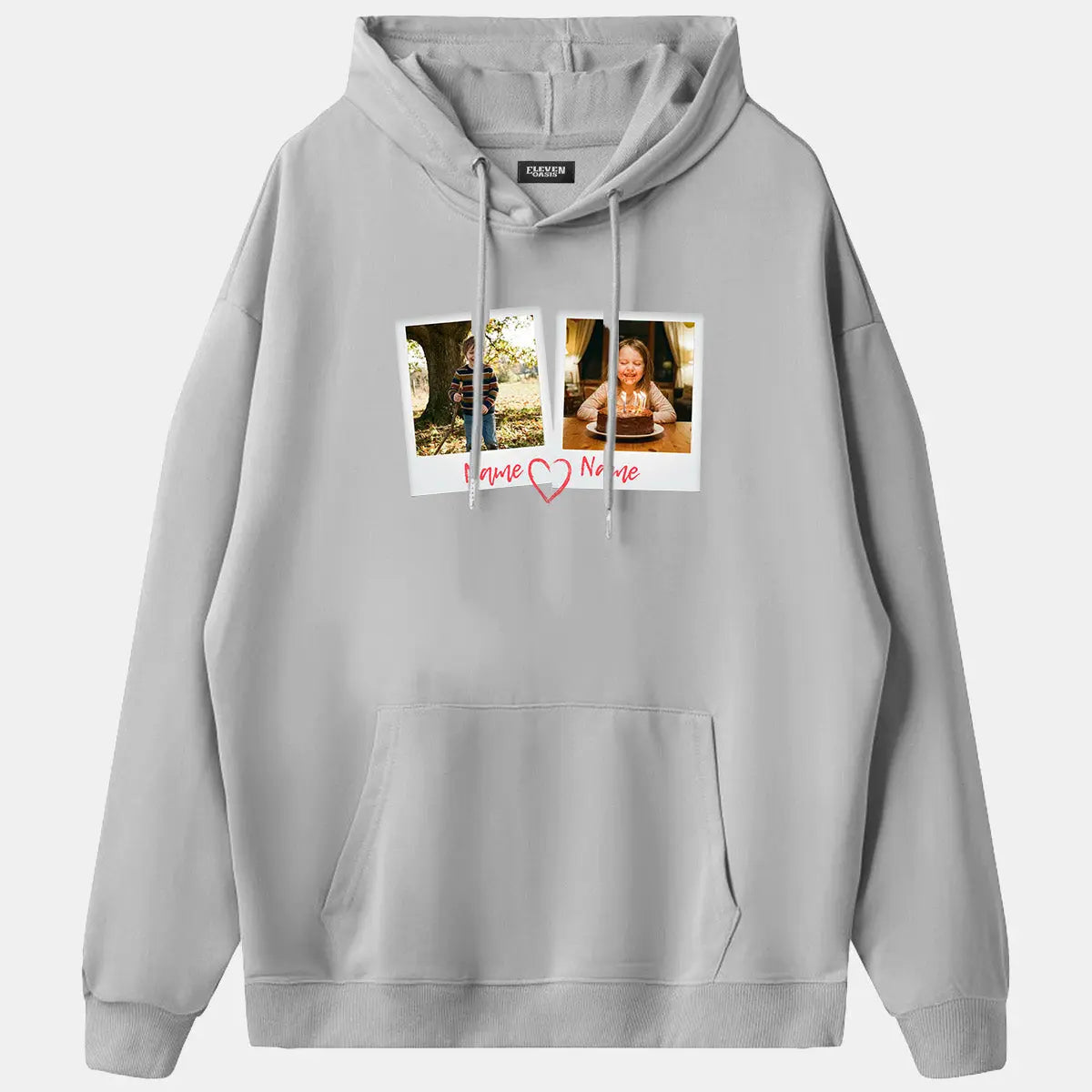 Custom Photos & Names Hoodie Eleven Oasis