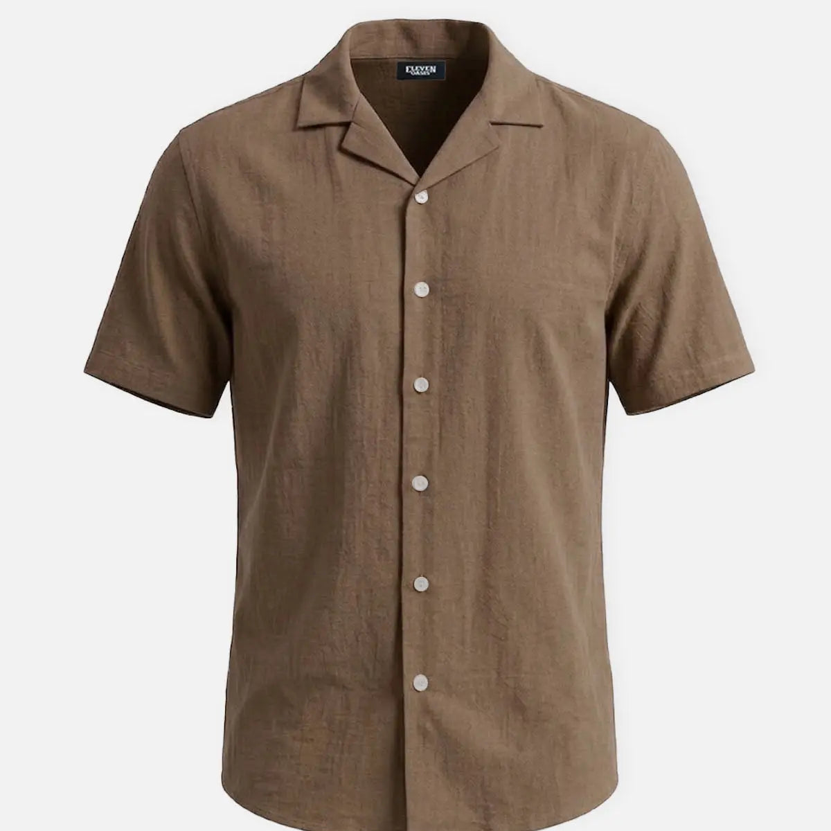 Men's Cotton-Linen Blend Short Sleeve Shirt ElevenOasis