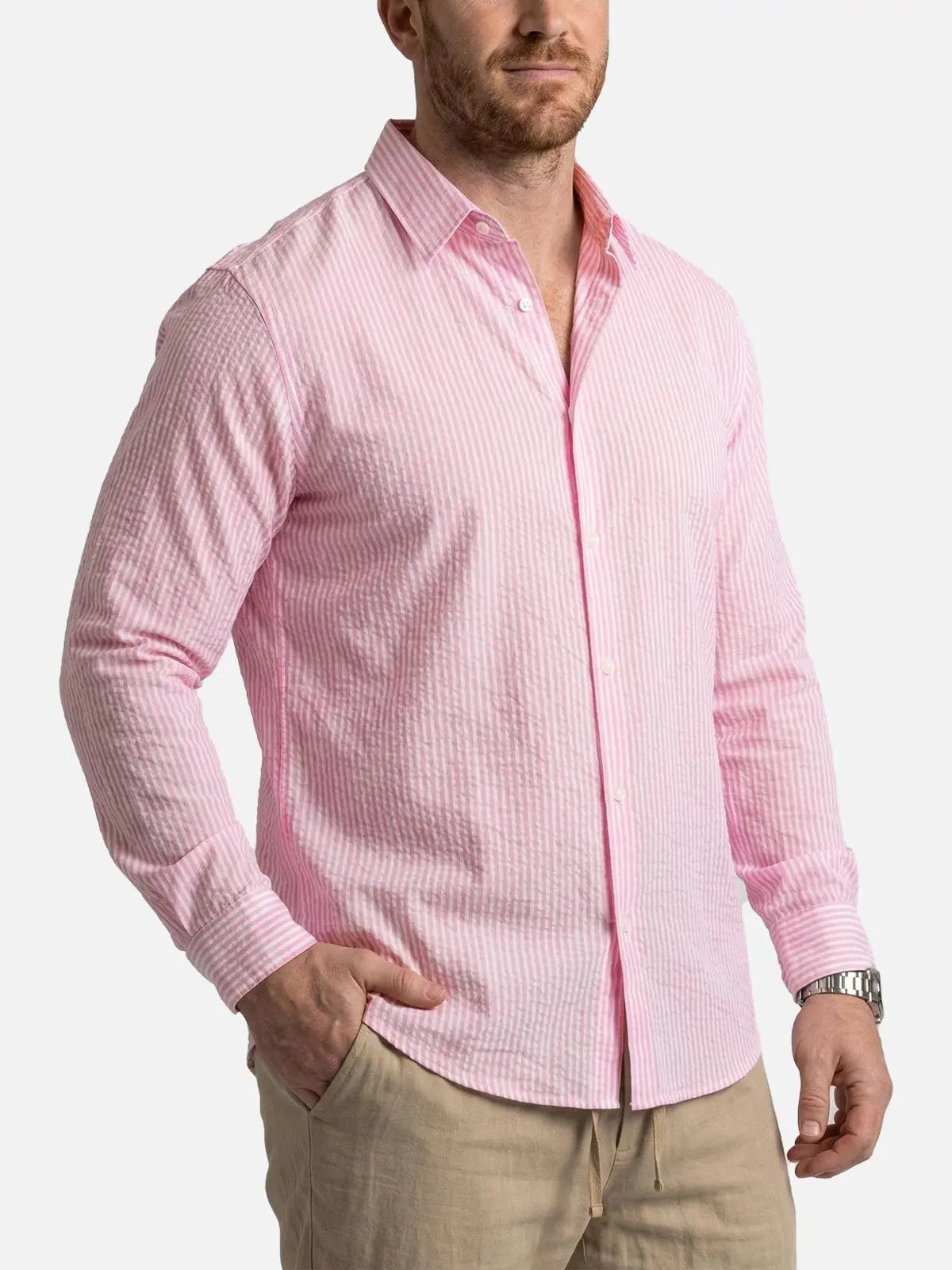 Men's Classic Stripe Long Sleeve Shirt Eleven Oasis